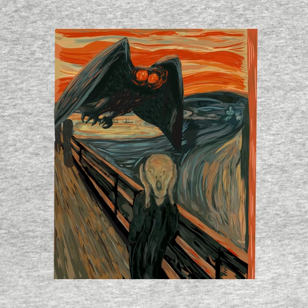 Funny Mothman Shirt - The Scream by Get Hopped Apparel